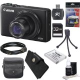 Canon PowerShot S120 12.1 MP CMOS Digital Camera with 5x Optical Zoom and 1080p Full-HD Video Ultimate Bundle With 32GB High Speed Card, Extra Battery,HDMI Cable, Card Wallet Case Cleaning Kit, Tripod & Reader