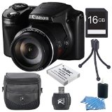 Canon PowerShot SX510 HS 12.1 MP CMOS Digital Camera with 30x Optical Zoom and 1080p Full-HD Video Premiere Bundle With 16GB Secure Digital High Capacity (SDHC) Memory Card, Digpro Compact Camera Deluxe Carrying Case, Extra Battery , Tripod